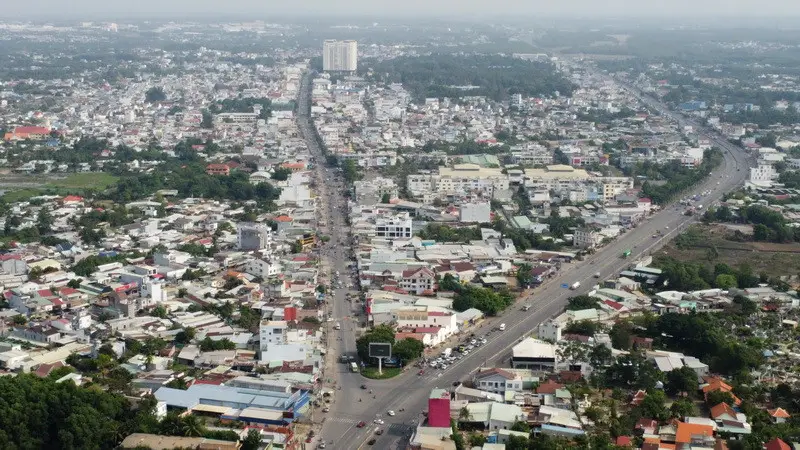 Một góc thị trấn Long Thành, huyện Long Thành.
