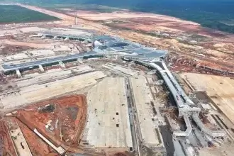 Toàn cảnh gói thầu 5.10 thi công nhà ga hành khách sân bay Long Thành.